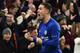 Chelsea's Belgian midfielder Eden Hazard celebrates an own goal by Atletico Madrid's Montenegrin defender Stefan Savic during a UEFA Champions League Group C football match between Chelsea and Atletico Madrid at Stamford Bridge in London on December 5, 20