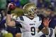 SOUTH BEND, IN - NOVEMBER 18: Zach Abey #9 of the Navy Midshipmen passes against the Notre Dame Fighting Irish at Notre Dame Stadium on November 18, 2017 in South Bend, Indiana. Notre Dame defeated Navy 24-17. (Photo by Jonathan Daniel/Getty Images)