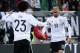KAISERSLAUTERN, GERMANY - OCTOBER 8: Leon Goretzka of Germany celebrates his second goal with Leroy Sane (left) during the FIFA 2018 World Cup Qualifier between Germany and Azerbaijan at Fritz-Walter Stadium on October 8, 2017 in Kaiserslautern, Germany.