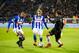 (L-R) Denzel Dumfries of sc Heerenveen, Martin Odegaard of sc Heerenveen, Youness Mokhtar of PEC Zwolle during the Dutch Eredivisie match between sc Heerenveen and PEC Zwolle at Abe Lenstra Stadium on November 25, 2017 in Heerenveen, The Netherlands(Photo