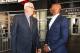 LOS ANGELES, CA - MARCH 24: Phil Jackson and Kobe Bryant talk during the Los Angeles Lakers unveiling of the Shaquille O'Neal statue on March 24, 2017 at STAPLES Center in Los Angeles, California. NOTE TO USER: User expressly acknowledges and agrees that