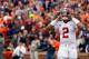 AUBURN, AL - NOVEMBER 25: Jalen Hurts #2 of the Alabama Crimson Tide is seen on the sidelines prior to the game against the Auburn Tigers at Jordan Hare Stadium on November 25, 2017 in Auburn, Alabama. (Photo by Kevin C. Cox/Getty Images)