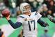 EAST RUTHERFORD, NJ - DECEMBER 24: Philip Rivers #17 of the Los Angeles Chargers looks to pass during the first half against the New York Jets in an NFL game at MetLife Stadium on December 24, 2017 in East Rutherford, New Jersey. (Photo by Ed Mulholland