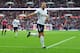LONDON, ENGLAND - DECEMBER 26: Harry Kane of Tottenham Hotspur celebrates after scoring his hat-trick goal to make it 5-1 during the Premier League match between Tottenham Hotspur and Southampton at Wembley Stadium on December 26, 2017 in London, England.