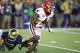 SOUTH BEND, IN - SEPTEMBER 09: Mecole Hardman #4 of the Georgia Bulldogs returns a kick against the Notre Dame Fighting Irish in the second quarter of a game at Notre Dame Stadium on September 9, 2017 in South Bend, Indiana. (Photo by Joe Robbins/Getty Im