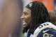 NASHVILLE, TN - DECEMBER 24: Todd Gurley II #30 of the Los Angeles Rams on the sidelines during a game against the Tennessee Titans at Nissan Stadium on December 24, 2017 in Nashville, Tennessee. The Rams defeated the Titans 27-23. (Photo by Wesley Hit