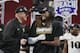 ATLANTA, GA - JANUARY 01: Head coach Scott Frost of the UCF Knights celebrates with Shaquem Griffin #18 after defeating the Auburn Tigers 34-27 to win the Chick-fil-A Peach Bowl at Mercedes-Benz Stadium on January 1, 2018 in Atlanta, Georgia. (Photo by