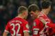 MUNICH, GERMANY - DECEMBER 20: Thomas Mueller of Muenchen celebrates after scoring his team`s second goal with Joshua Kimmich of Muenchen during the DFB Cup match between Bayern Muenchen and Borussia Dortmund at Allianz Arena on December 20, 2017 in Munic