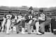 From left (kneeling): Eli Harold, Eric Reid, Marquise Goodwin and Louis Murphy