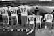 From left (kneeling): Kenny Stills, Michael Thomas and Julius Thomas