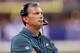 INDIANAPOLIS, IN - AUGUST 27: Defensive coordinator Jim Schwartz of the Philadelphia Eagles looks on against the Indianapolis Colts during a preseason NFL game at Lucas Oil Stadium on August 27, 2016 in Indianapolis, Indiana. (Photo by Joe Robbins/Getty I
