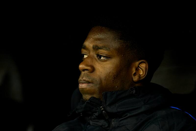 VIGO, SPAIN - JANUARY 04:  Ousmane Dembele of FC Barcelona looks on prior to the Copa del Rey, Round of 16, first Leg match between Celta de Vigo and FC Barcelona at Estadio de Balaidos on January 4, 2018 in Vigo, Spain.  (Photo by fotopress/Getty Images)