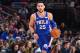 PHILADELPHIA,PA - JANUARY 3 : Ben Simmons #25 of the Philadelphia 76ers dribbles up court against the San Antonio Spurs at Wells Fargo Center on January 3, 2018 in Philadelphia, Pennsylvania NOTE TO USER: User expressly acknowledges and agrees that, by d
