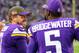 MINNEAPOLIS, MN - NOVEMBER 19: Case Keenum #7 of the Minnesota Vikings with Teddy Bridgewater #5 on the sidelines in the fourth quarter of the game against the Los Angeles Rams on November 19, 2017 at U.S. Bank Stadium in Minneapolis, Minnesota. (Photo by