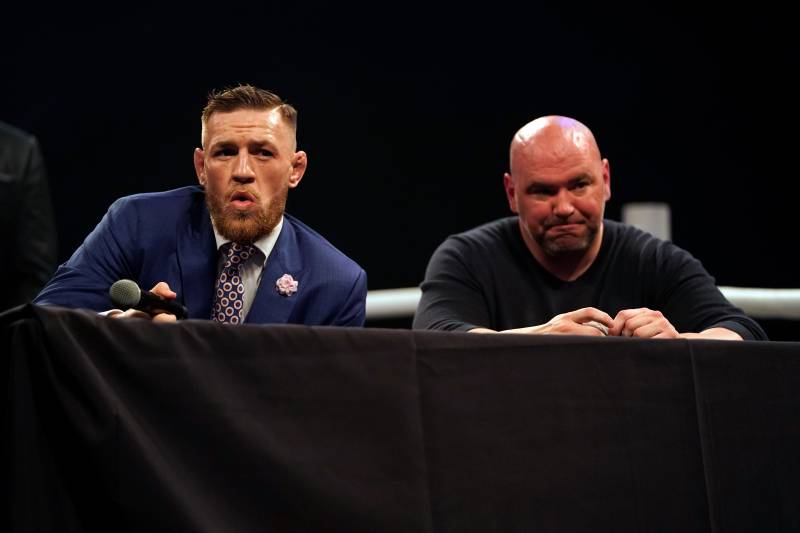McGregor and Dana White during the lead-up to Mayweather-McGregor.