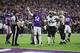MINNEAPOLIS, MN - JANUARY 14: Stefon Diggs #14 of the Minnesota Vikings celebrates a gain during the second quarter of the NFC Divisional Playoff game against the New Orleans Saints on January 14, 2018 at U.S. Bank Stadium in Minneapolis, Minnesota. (Ph