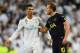 MADRID, SPAIN - OCTOBER 17: Cristiano Ronaldo of Real Madrid and Harry Kane of Tottenham Hotspur speak after the UEFA Champions League group H match between Real Madrid and Tottenham Hotspur at Estadio Santiago Bernabeu on October 17, 2017 in Madrid, Spai