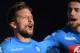 Napoli's forward Dries Mertens from Belgium (L) celebrates at the end of the Italian Serie A football match Atalanta Vs Napoli on January 21, 2018 at the 'Atleti Azzurri d'Italia Stadium' in Bergamo. / AFP PHOTO / MARCO BERTORELLO (Photo credit sh