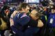 FOXBOROUGH, MA - JANUARY 21: Tom Brady #12 of the New England Patriots celebrates with head coach Bill Belichick after winning the AFC Championship Game against the Jacksonville Jaguars at Gillette Stadium on January 21, 2018 in Foxborough, Massachusetts