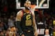 CLEVELAND, OH - JANUARY 20: LeBron James #23 of the Cleveland Cavaliers looks up at the scoreboard during a stoppage in play in the second quarter of the game against the Oklahoma City Thunder at Quicken Loans Arena on January 20, 2018 in Cleveland, Ohio
