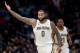 NEW ORLEANS, LA - JANUARY 20: DeMarcus Cousins #0 of the New Orleans Pelicans reacts after assiting a teammate during the second half of a NBA game against the Memphis Grizzlies at the Smoothie King Center on January 20, 2018 in New Orleans, Louisiana. N