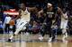 NEW ORLEANS, LA - OCTOBER 20: Kevin Durant #35 of the Golden State Warriors drives past Anthony Davis #23 of the New Orleans Pelicans during a game at Smoothie King Center on October 20, 2017 in New Orleans, Louisiana. NOTE TO USER: User expressly ackno
