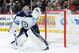 ST PAUL, MN - OCTOBER 31: Connor Hellebuyck #37 of the Winnipeg Jets defends the net against the Minnesota Wild during the game on October 31, 2017 at Xcel Energy Center in St Paul, Minnesota. The Jets defeated the Wild 2-1. (Photo by Hannah Foslien/Getty