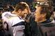 New England Patriots quarterback Tom Brady and coach Bill Belichick celebrate after 24-21 victory over the San Diego Chargers in AFC Divisional Playoff game at Qualcomm Stadium in San Diego, Calif. on Sunday, January 14, 2007. (Photo by Kirby Lee/Getty Im