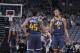SACRAMENTO, CA - JANUARY 17: Donovan Mitchell #45 and Rodney Hood #5 of the Utah Jazz high five during the game against the Sacramento Kings on January 17, 2018 at Golden 1 Center in Sacramento, California. NOTE TO USER: User expressly acknowledges and ag