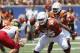 AUSTIN, TX - SEPTEMBER 02: Jerrod Heard #13 of the Texas Longhorns takes a direct snap in the third quarter against the Maryland Terrapins at Darrell K Royal-Texas Memorial Stadium on September 2, 2017 in Austin, Texas. (Photo by Tim Warner/Getty Images