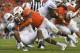 BLACKSBURG, VA - OCTOBER 21: Linebacker Tremaine Edmunds #49 of the Virginia Tech Hokies sacks quarterback Chazz Surratt #12 of the North Carolina Tar Heels in the second half at Lane Stadium on October 21, 2017 in Blacksburg, Virginia. (Photo by Michael