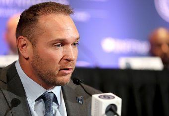 NEW YORK, NY - DECEMBER 05:  Brian Urlacher speaks among the 2017 College Football Hall of Fame Class during the press conference for the 60th NFF Anual Awards Ceremony at New York Hilton Midtown on December 5, 2017 in New York City.  (Photo by Abbie Parr