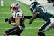 MINNEAPOLIS, MN - FEBRUARY 04: Danny Amendola #80 of the New England Patriots carries the ball against Ronald Darby #41 of the Philadelphia Eagles i the first half of n Super Bowl LII at U.S. Bank Stadium on February 4, 2018 in Minneapolis, Minnesota. (P