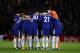 WATFORD, ENGLAND - FEBRUARY 05: The Chelsea team huddle before the Premier League match between Watford and Chelsea at Vicarage Road on February 5, 2018 in Watford, England. (Photo by Catherine Ivill/Getty Images)
