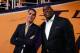 LOS ANGELES, CA - OCTOBER 19: Rob Pelinka and Magic Johnson of the Los Angeles Lakers before the game against the LA Clippers during the game on October 19, 2017 at STAPLES Center in Los Angeles, California. NOTE TO USER: User expressly acknowledges and