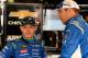 DAYTONA BEACH, FL - FEBRUARY 16: Kyle Larson, driver of the #42 DC Solar Chevrolet, talks with Elliott Sadler, driver of the #1 OneMain Financial Chevrolet, during practice for the NASCAR Xfinity Series PowerShares QQQ 300 at Daytona International Speedw