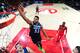 ATLANTA, GA - JANUARY 29: Karl-Anthony Towns #32 of the Minnesota Timberwolves shoots the ball against the Atlanta Hawks on January 29, 2018 at Philips Arena in Atlanta, Georgia. NOTE TO USER: User expressly acknowledges and agrees that, by downloading a
