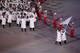 PYEONGCHANG-GUN, SOUTH KOREA - FEBRUARY 09: The North Korea and South Korea Olympic teams enter together under the Korean Unification Flag during the Parade of Athletes during the Opening Ceremony of the PyeongChang 2018 Winter Olympic Games at PyeongCha