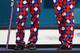 GANGNEUNG, SOUTH KOREA - FEBRUARY 16: A detailed view of the pants or trousers worn by Havard Vad Petersson, Christoffer Svae, Thomas Ulsrud and Torger Nergard of Norway as they compete in the Curling Men's Round Robin Session 4 held at Gangneung Curlin
