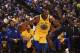 OAKLAND, CA - FEBRUARY 24: Andre Iguodala #9 of the Golden State Warriors handles the ball against the Oklahoma City Thunder on February 24, 2018 at ORACLE Arena in Oakland, California. NOTE TO USER: User expressly acknowledges and agrees that, by downloa