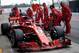 Ferrari's German driver Sebastian Vettel arrives in the pits at the Circuit de Catalunya on February 27, 2018 in Montmelo on the outskirts of Barcelona during the second day of the first week of tests for the Formula One Grand Prix season. / AFP PHOTO /