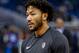 ORLANDO, FL - FEBRUARY 6: Derrick Rose #1 of the Cleveland Cavaliers during warm ups before the game against the Orlando Magic at the Amway Center on February 6, 2018 in Orlando, Florida. The Magic defeated the Cavaliers 116 to 98. NOTE TO USER: User expr