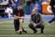 INDIANAPOLIS, IN - MARCH 03: USC quarterback Sam Darnold talks with Ken Zampese of the Cleveland Browns during the NFL Combine at Lucas Oil Stadium on March 3, 2018 in Indianapolis, Indiana. (Photo by Joe Robbins/Getty Images)