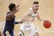 SOUTH BEND, IN - FEBRUARY 28: Matt Farrell #5 of the Notre Dame Fighting Irish brings the ball up court during the game against Khameron Davis #13 of the Pittsburgh Panthers at Purcell Pavilion on February 28, 2018 in South Bend, Indiana. (Photo by Michae