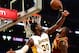 LOS ANGELES, CA - MARCH 19: LeBron James #23 of the Cleveland Cavaliers dunks over Julius Randle #30 of the Los Angeles Lakers during the first half at Staples Center on March 19, 2017 in Los Angeles, California. NOTE TO USER: User expressly acknowledge