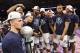 NEW YORK, NY - MARCH 10: The Villanova Wildcats celebrate with the championship trophy after defeating the Providence Friars 76-66 in overtime of the championship game of the Big East Basketball Tournament at Madison Square Garden on March 10, 2018 in Ne