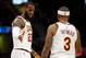 CLEVELAND, OH - JANUARY 18: LeBron James #23 of the Cleveland Cavaliers and Isaiah Thomas #3 of the Cleveland Cavaliers react to a foul against the Orlando Magic at Quicken Loans Arena on January 18, 2018 in Cleveland, Ohio. NOTE TO USER: User expressly