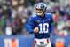 EAST RUTHERFORD, NJ - DECEMBER 31: (NEW YORK DAILIES OUT) Eli Manning #10 of the New York Giants in action against the Washington Redskins on December 31, 2017 at MetLife Stadium in East Rutherford, New Jersey. The Giants defeated the Redskins 18-10.