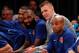 Jarrett Jack watches from the Knicks bench.