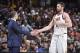 CLEVELAND, OH - JANUARY 26: Tyronn Lue of the Cleveland Cavaliers high-fives Kevin Love #0 during the game against the Indiana Pacers on January 26, 2018 at Quicken Loans Arena in Cleveland, Ohio. NOTE TO USER: User expressly acknowledges and agrees that